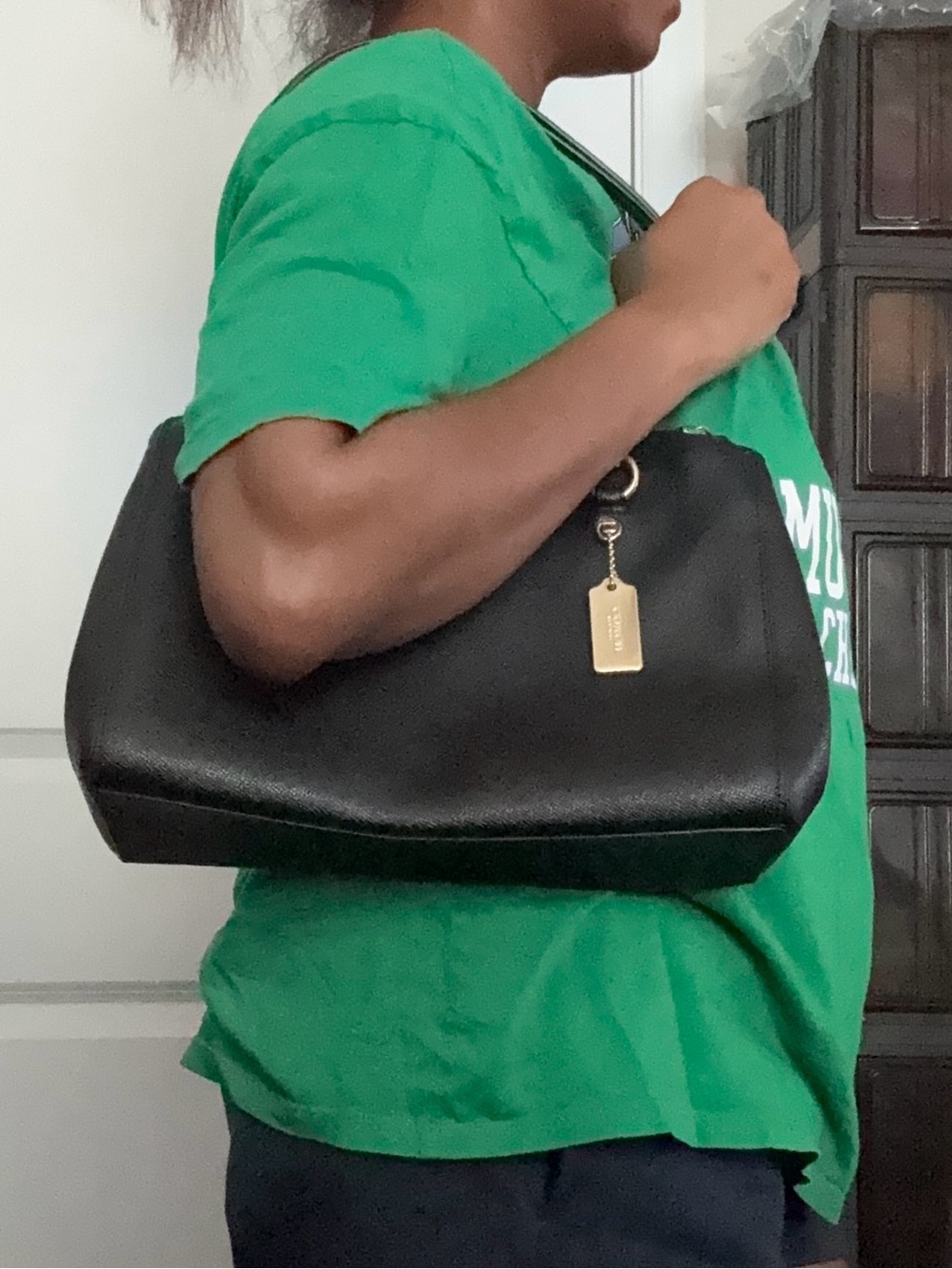 Coach Black Leather Purse with Gold Hardware - Picture 7 of 9